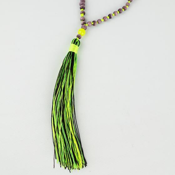 goldmarie Kette LOVE BABE mit Fransenbommel - mint-grün-lemon-malve