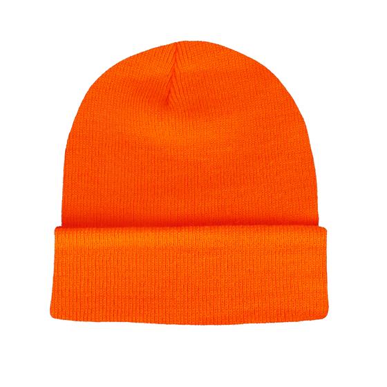goldmarie Beanie Mütze LOVE PEACE MOIN Klassik- NEON orange