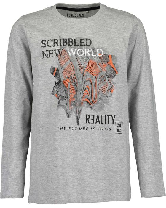 Langarmshirt, Baumwolle, mittelgrau