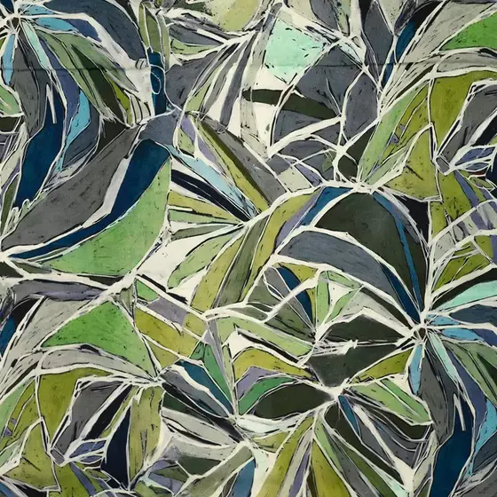 Tencel Leinen Blätter grün