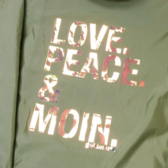 goldmarie Parka LOVE PEACE MOIN - olive--holographic mit Glanz