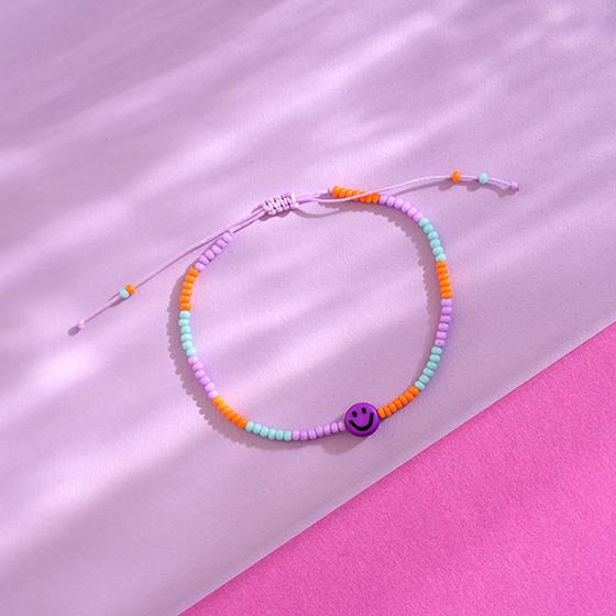 ava&yves Perlenarmband Smile Lila Orange