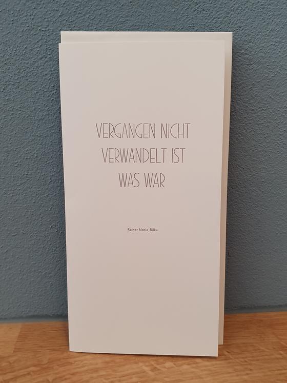 Trauerkarte in Bleisatz - Buchdruck