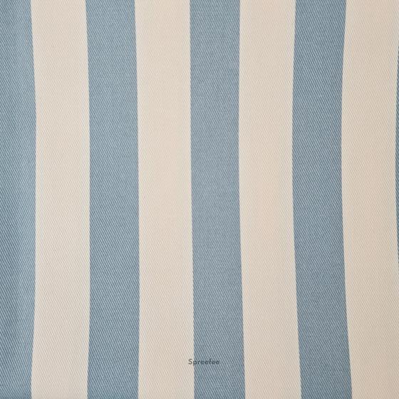 blau-creme gestreifter Baumwoll-Twill Stoff mit feiner Köperbindung – ideal für das Nähen von Taschen und Accessoires