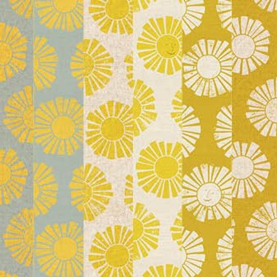 By the Seaside II von Cotton + Steel mit Grumpy Whales und Sonnen-Canvas, Design von Loes van Oosten.