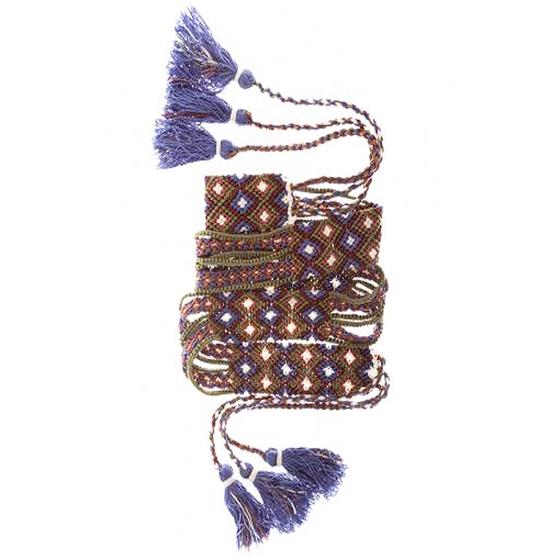 Smitten Bindegürtel VEAGA Ethno Muster Nylon olive-braun-blau-creme