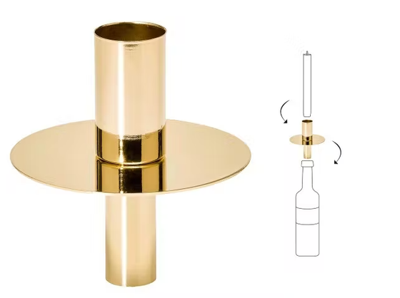 Kerzenhalter | Flaschenaufsatz / Kerzenständer Weinkerze Gold