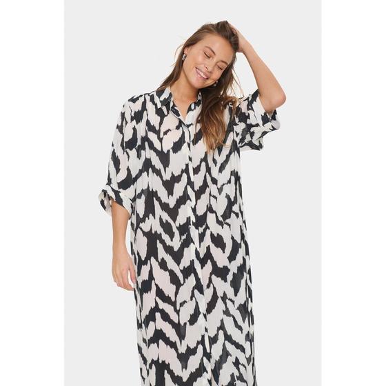 SAINT TROPEZ Blusen Kleid KelsieSZ 30514025 - gemustert - schwarz-weiß