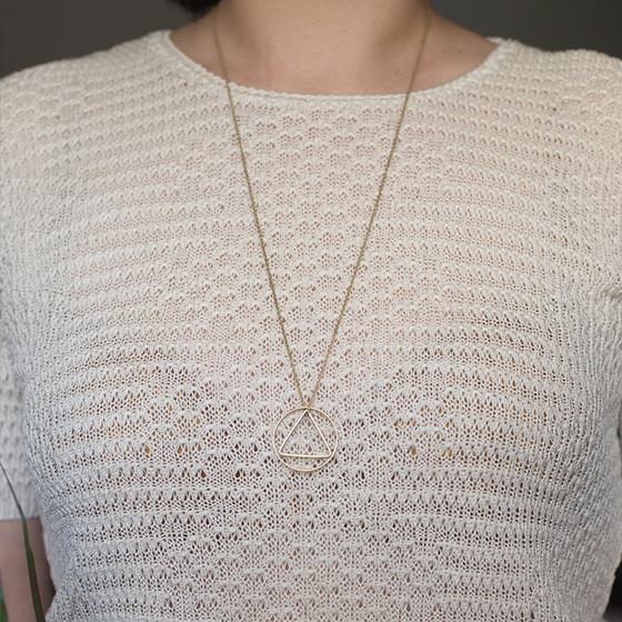 Kette Messing (Kreis Mit Dreieck)