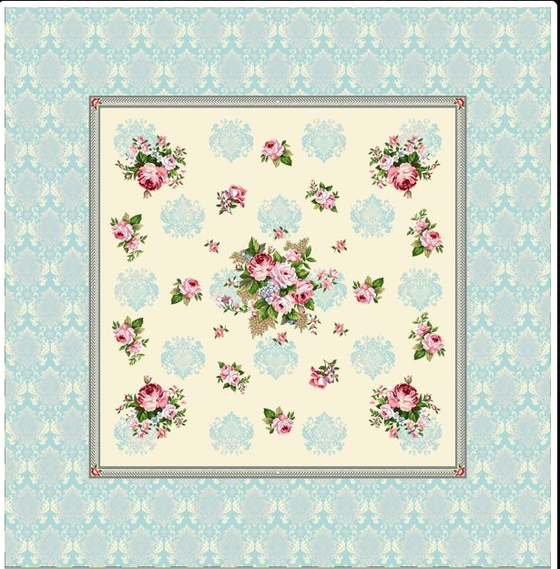 Tischwäsche | Tischdecke Gobelin Rosen -  Blau