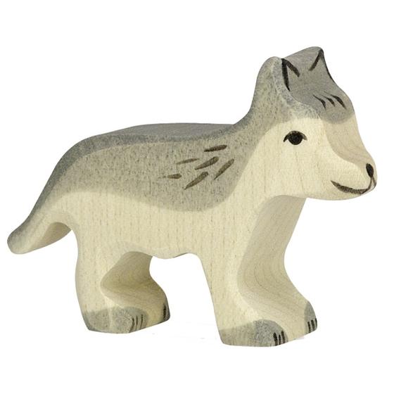 Holztiger Holztier Wolf klein