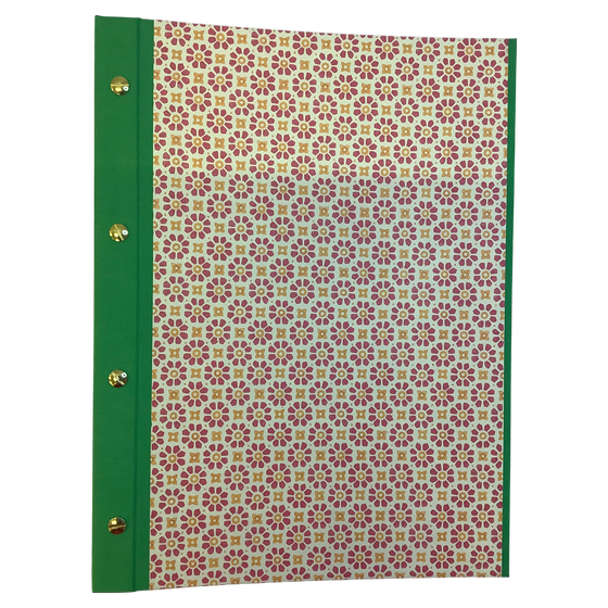 Schraubmappe - Blumenfliesen, Italienisches Buntpapier