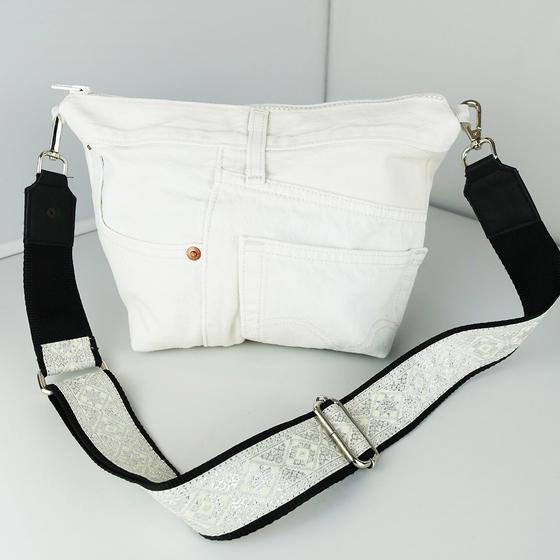 goldmarie Festival Tasche JEANS Recycelt - MOINGIORNO - Leo Label - denim weiß 