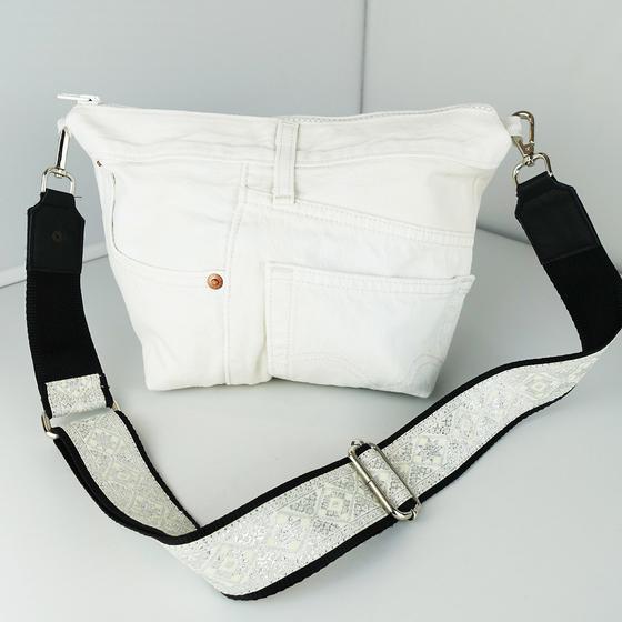 goldmarie Festival Tasche JEANS Recycelt - MOINGIORNO - Leo Label - denim weiß 