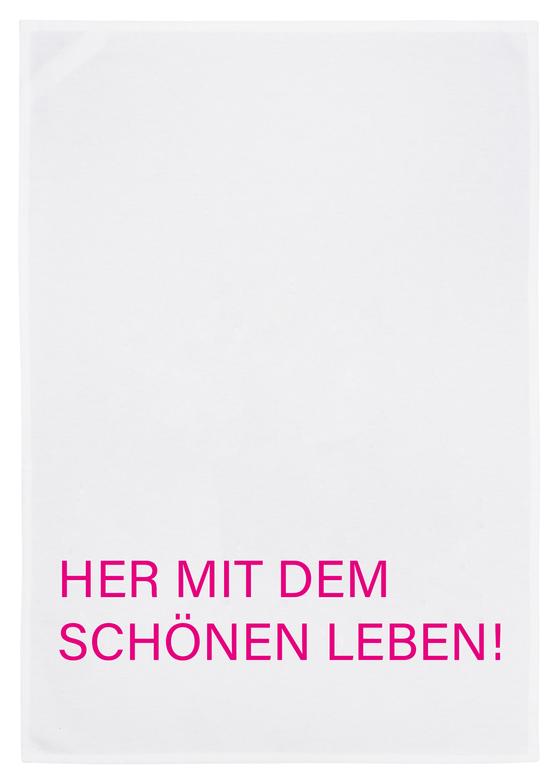 17;30 made in Hamburg Geschirrtuch HER MIT DEM SCHÖNEN LEBRN weiß - pink