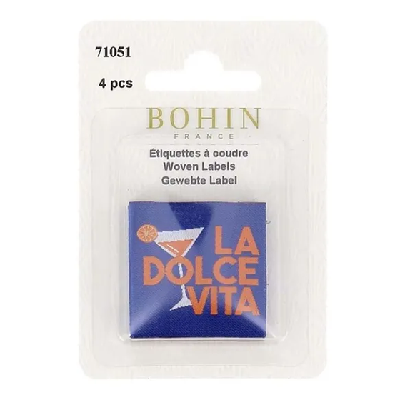 Bunte Bohin Webetiketten mit Sprüchen zum Aufnähen für selbstgenähte Taschen und Accessoires