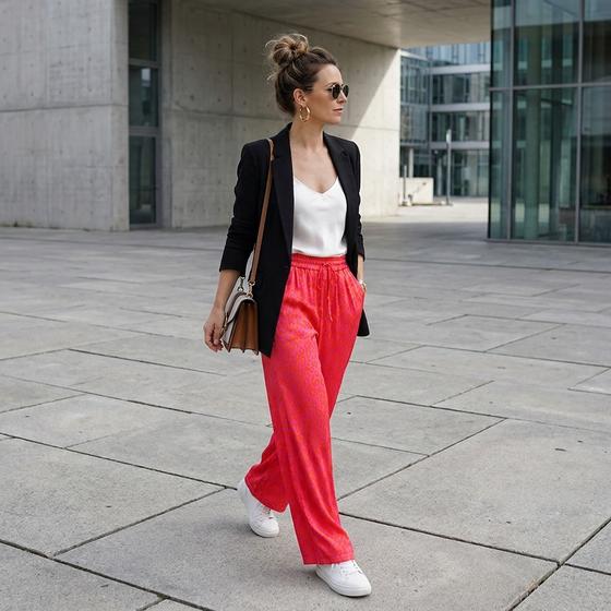 goldmarie Hose MOINGIORNO - Leo Muster - pink - neon orange