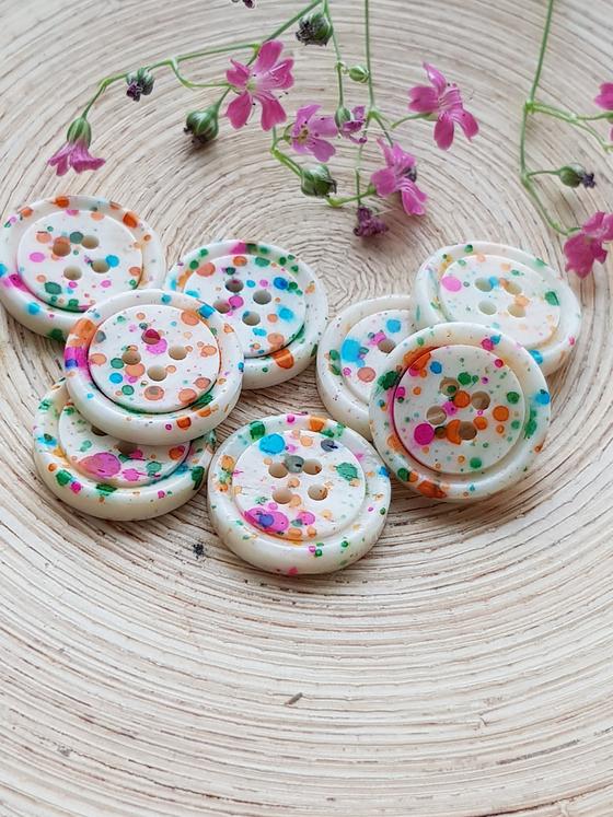 Naturknopf color spot rosa