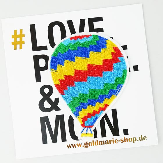 goldmarie Patches Aufnäher Heißluftballon - blau-bunt