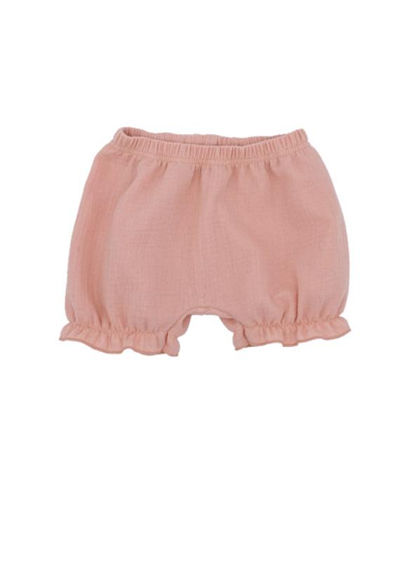 Kurze Musselin-Hose, Biobaumwolle, GOTS-zertifiziert, altrosa