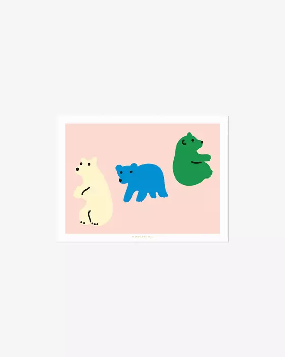 Warmgrey Tail Postkarte - Rolling Bear