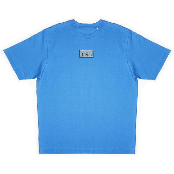 goldmarie OHMMM DIGGA T-Shirt - metallic Look Label - azur blau - Unisex 
