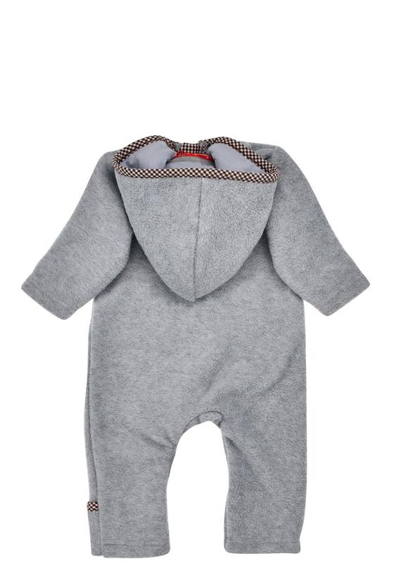 Fleece-Overall "Traktor", grey-melange