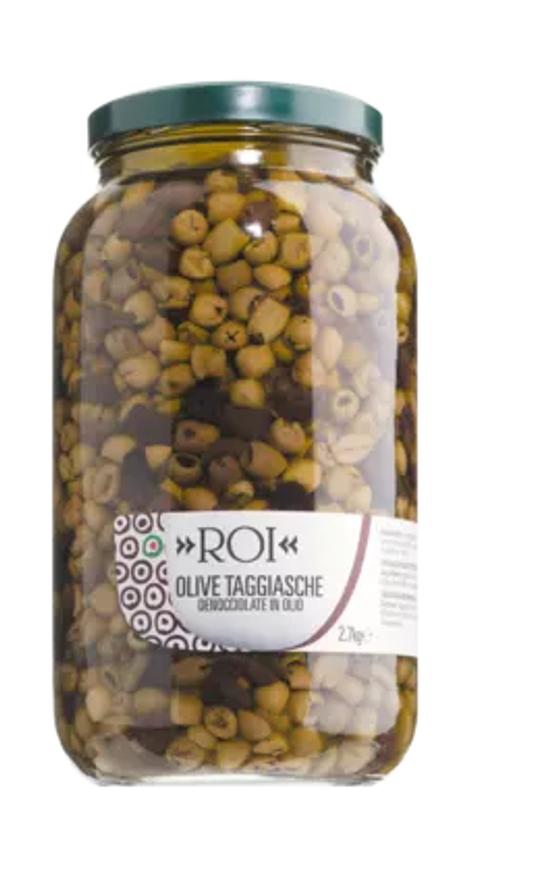 Ligurische Taggiasca Oliven ohne Stein in nativem Olivenöl extra | 2.700 g