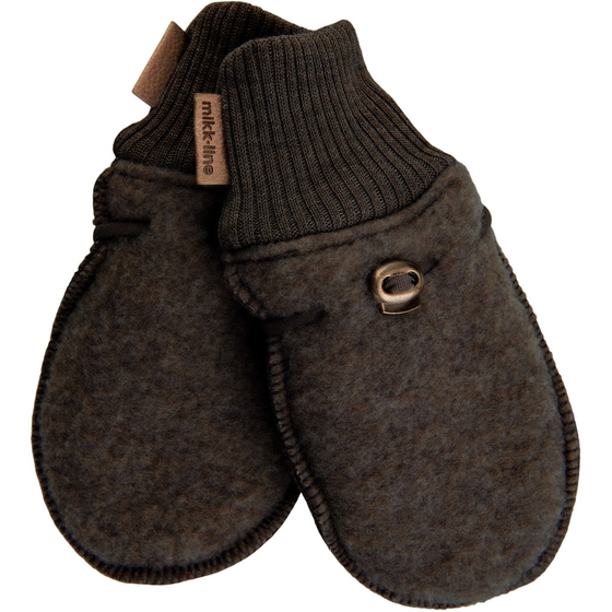 Wollfleece-Handschuhe, dark brown melange
