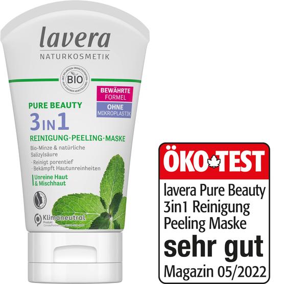 PURE BEAUTY 3in1 Reinigung Peeling Maske von lavera