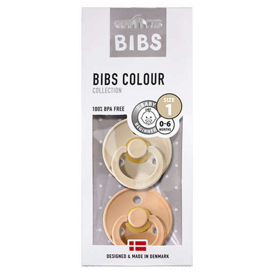 BIBS Colour 2er Pack Schnuller Peach/ Vanilla