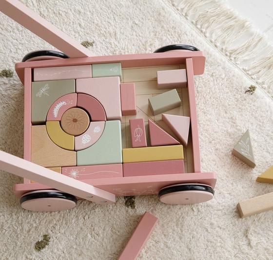 Little Dutch Wagen mit Bauklötzen Rosa