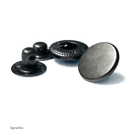 WUK Edelstahl Druckknöpfe 12 mm mit Feder für mitteldicke Stoffe und Taschen