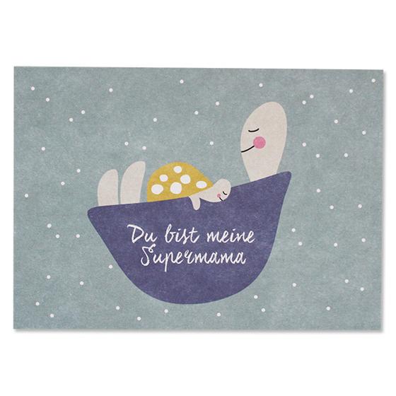 ava&yves Postkarte - Du bist meine Supermama