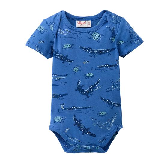 People wear Organic Body Kurzarm Wassertiere Royalblau