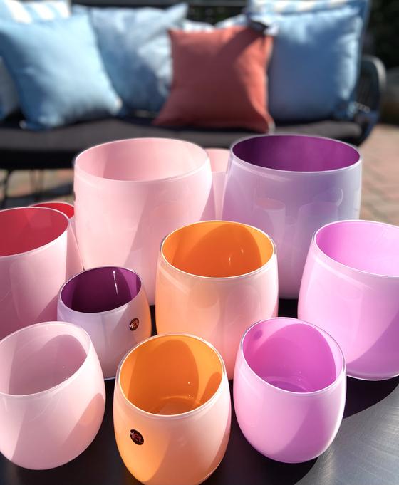 Mel Vase "Happy Spring" mittel orange