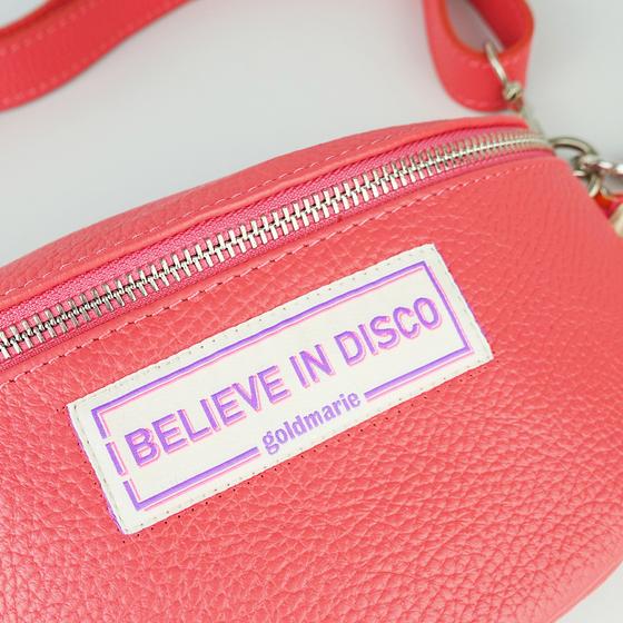 goldmarie Gürteltasche HIPBAG I BELIEVE IN DISCO - Leder - koralle - 24x15cm