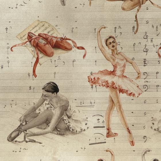 Italienisches Buntpapier - Ballett