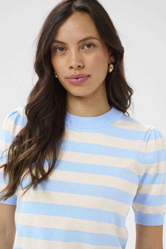 SAINT TROPEZ MilaSZ SS Striped Pullover 30513931 - beige-hellblau