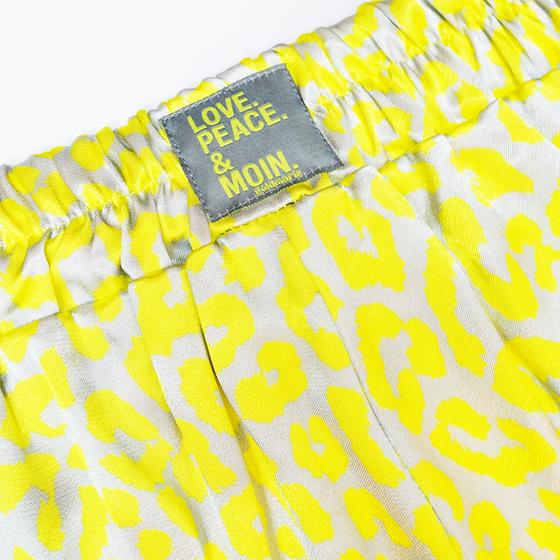 goldmarie Hose LOVE PEACE MOIN - Leo Muster - gelb