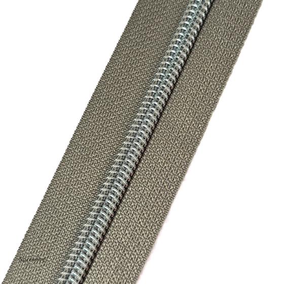 Endlos Reißverschluss greige silber metallisiert für Taschen nähen Made in Germany