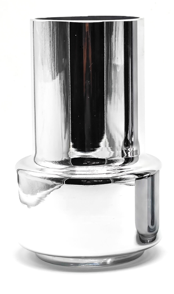 Vase | Windlicht / Glasvase Zylinder - silber