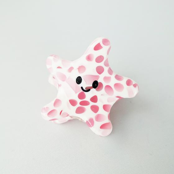 goldmarie Mini Haarklammer SEESTERN - weiß-rosa - 3,5cm