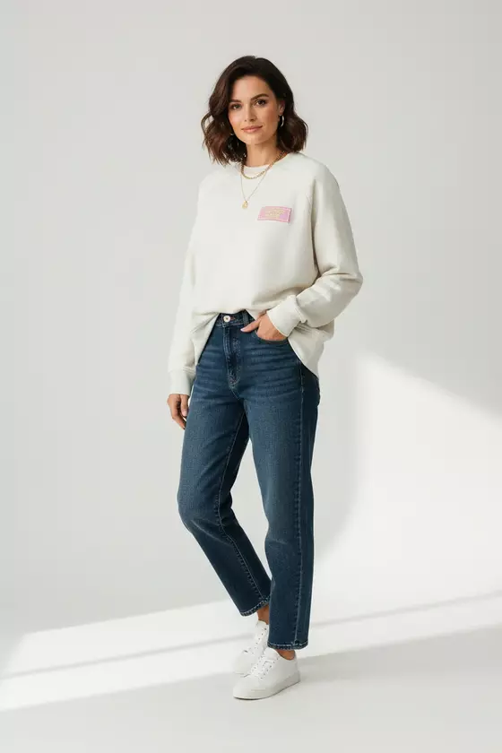 goldmarie Sweatshirt LOVE PEACE MOIN - Raglanarm -  hellgrau meliert 