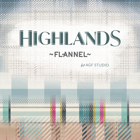 Meadow Plaid Flowerbed Highland Flannel Twill von Art Gallery Fabrics – karierter, weicher Stoff für Taschen und Nähprojekte