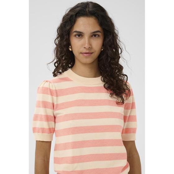 SAINT TROPEZ MilaSZ SS Striped Pullover 30513931 - beige-peach