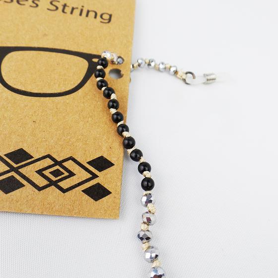 goldmarie Brillenband BLACK BLING schwarz-silber