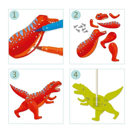 Djeco Hampelmänner zum Ausmalen Dinosaurier