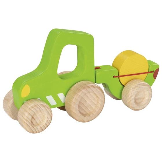 Goki Holz Traktor mit Anhänger