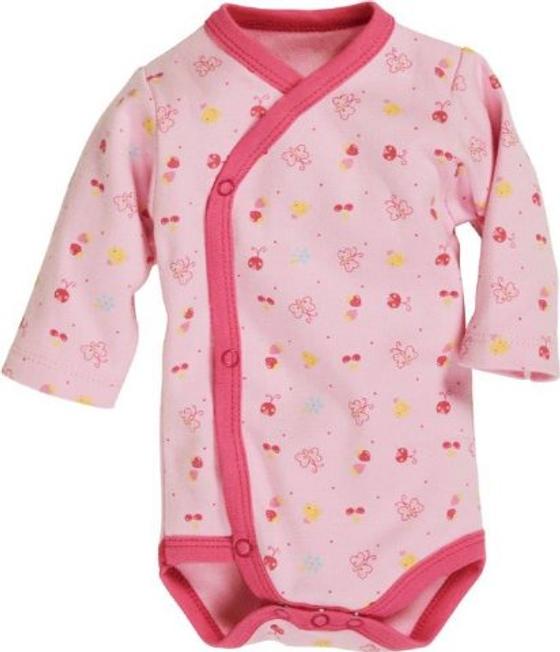 Wickelbody "Blümchen und Schmetterlinge", rosa
